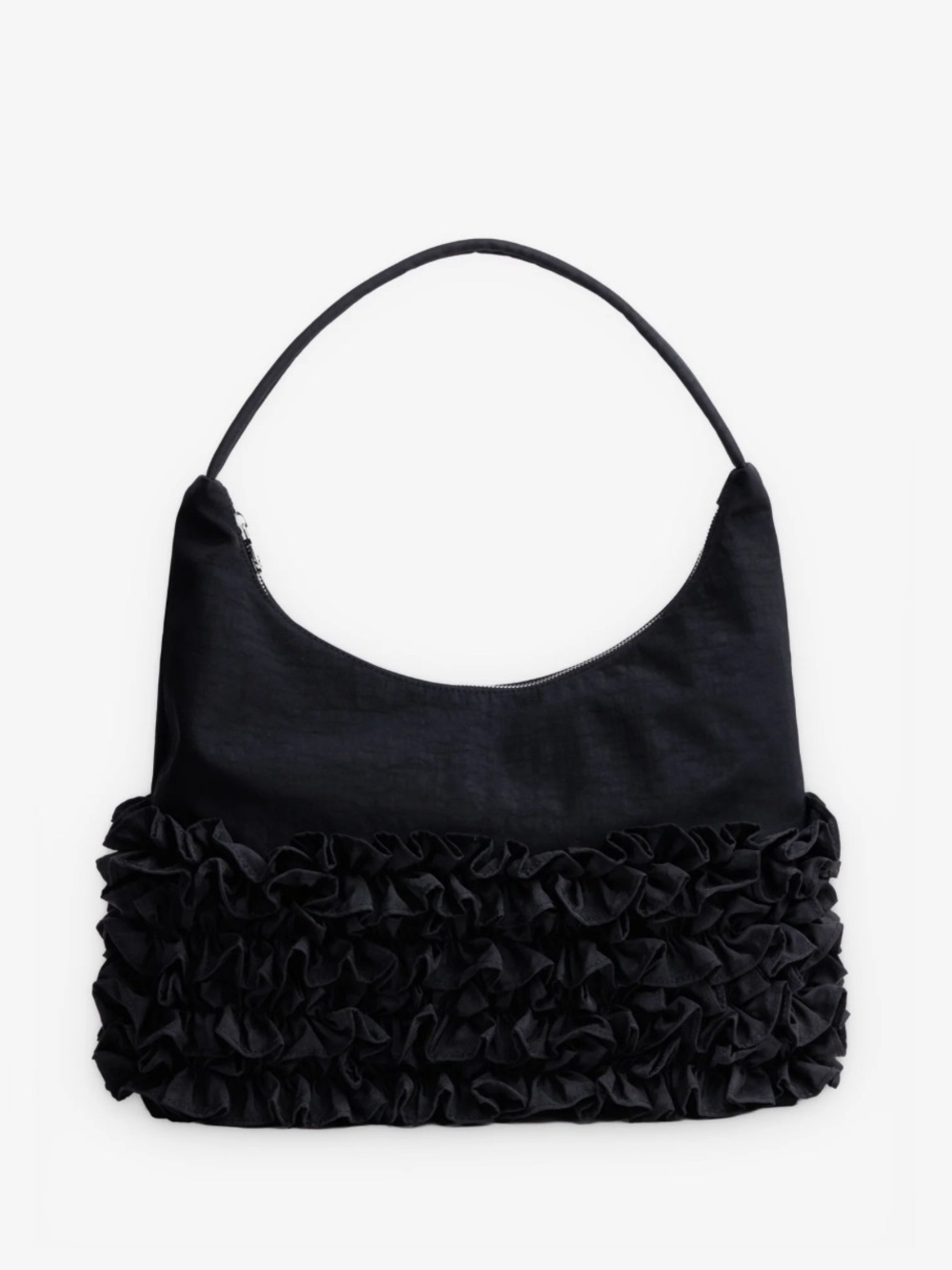 NWOT BAGGU Molly Goddard Black Ruffle Shoulder Bag